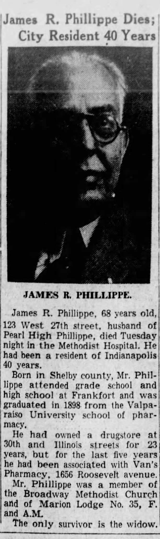 Obituary for Jame R. Phillippe (Aged 68)