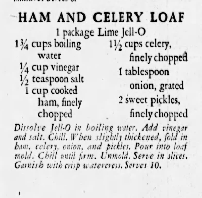 Ham and Celery Loaf recipe