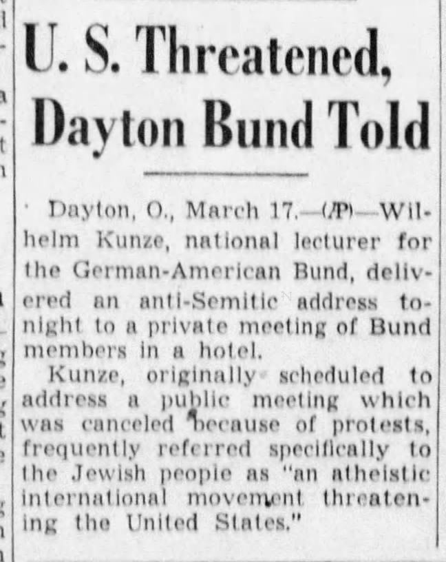 U.S. Threatened, Dayton Bund Told