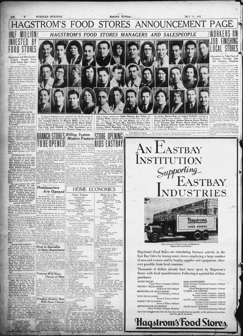 Hagstrom's Opens - May 31, 1932