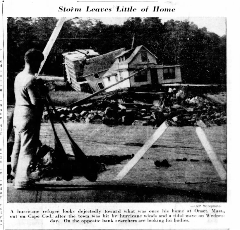 House on Cape Cod damaged by 1938 hurricane