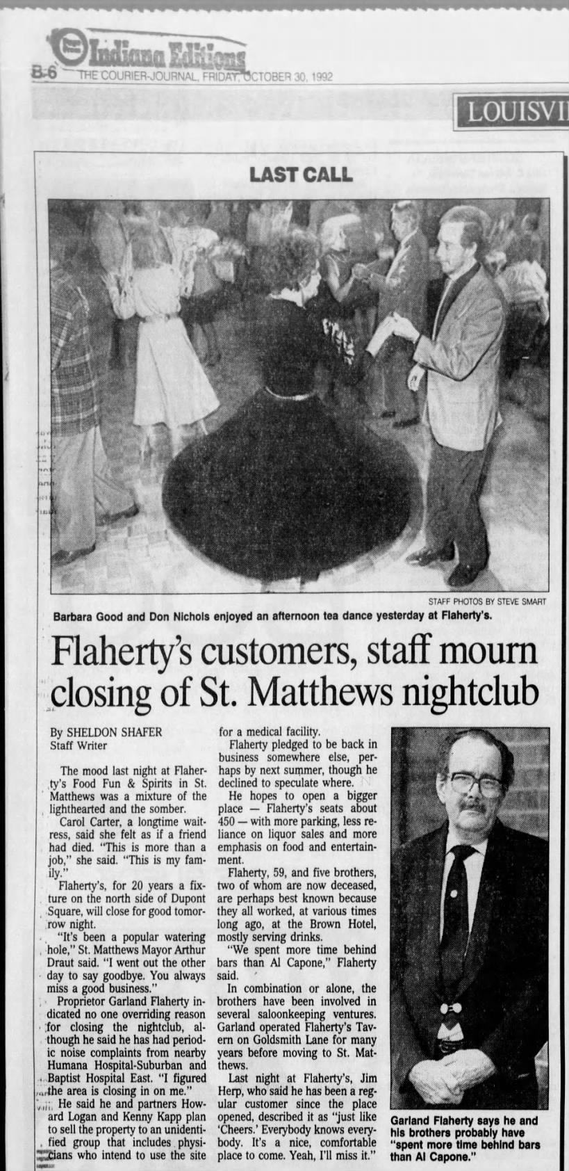 Closing of St. Matthews Nightclub - 30 Oct 1992 - Courier Journal
