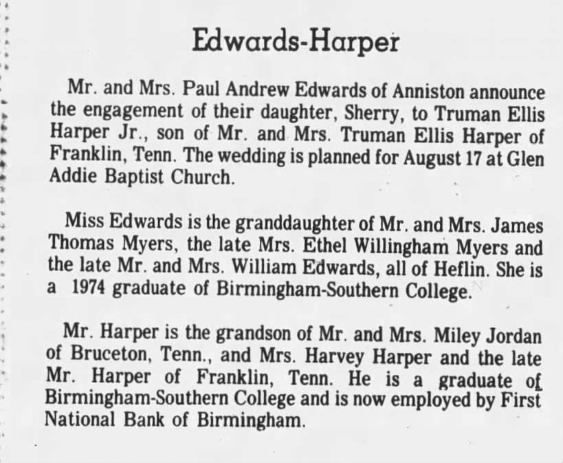 Engagement: Edwards - Harper