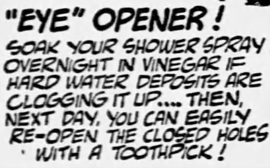 Tip: Unclog shower heads with vinegar
