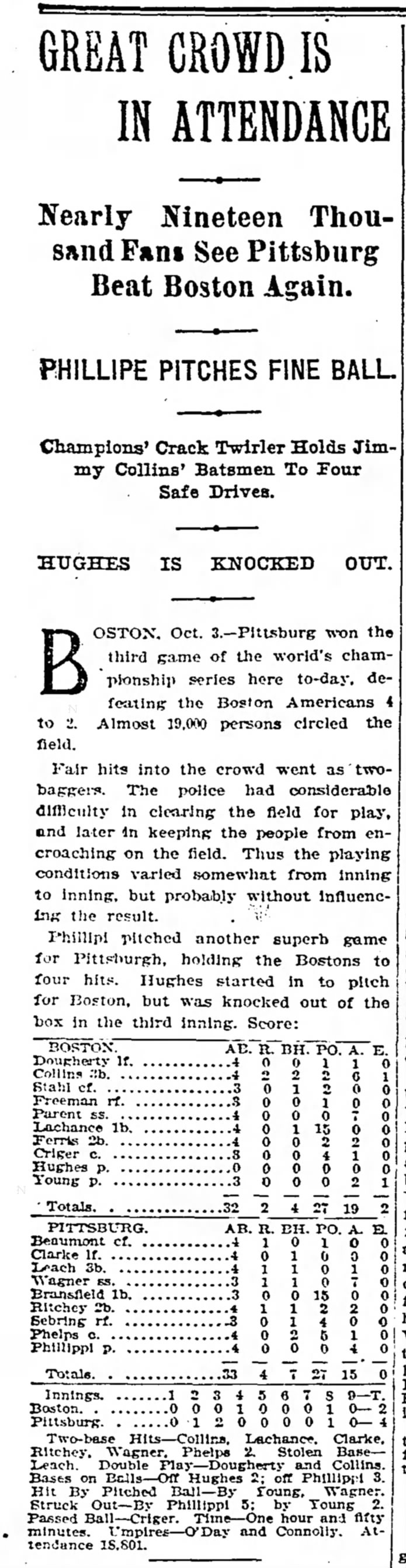 1903 World Series game 3
