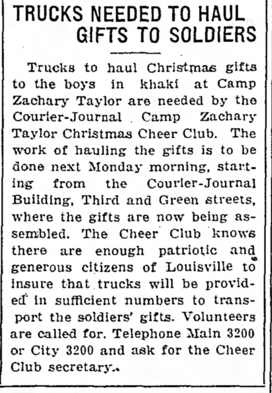 Trucks needed to haul gifts to soldiers