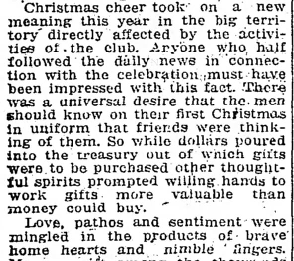 Christmas Cheer takes on a new meaning in Louisville in 1917