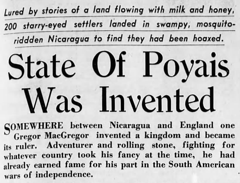 State of Poyais was invented