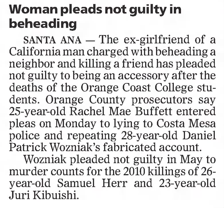 Woman pleads not guilty in beheading