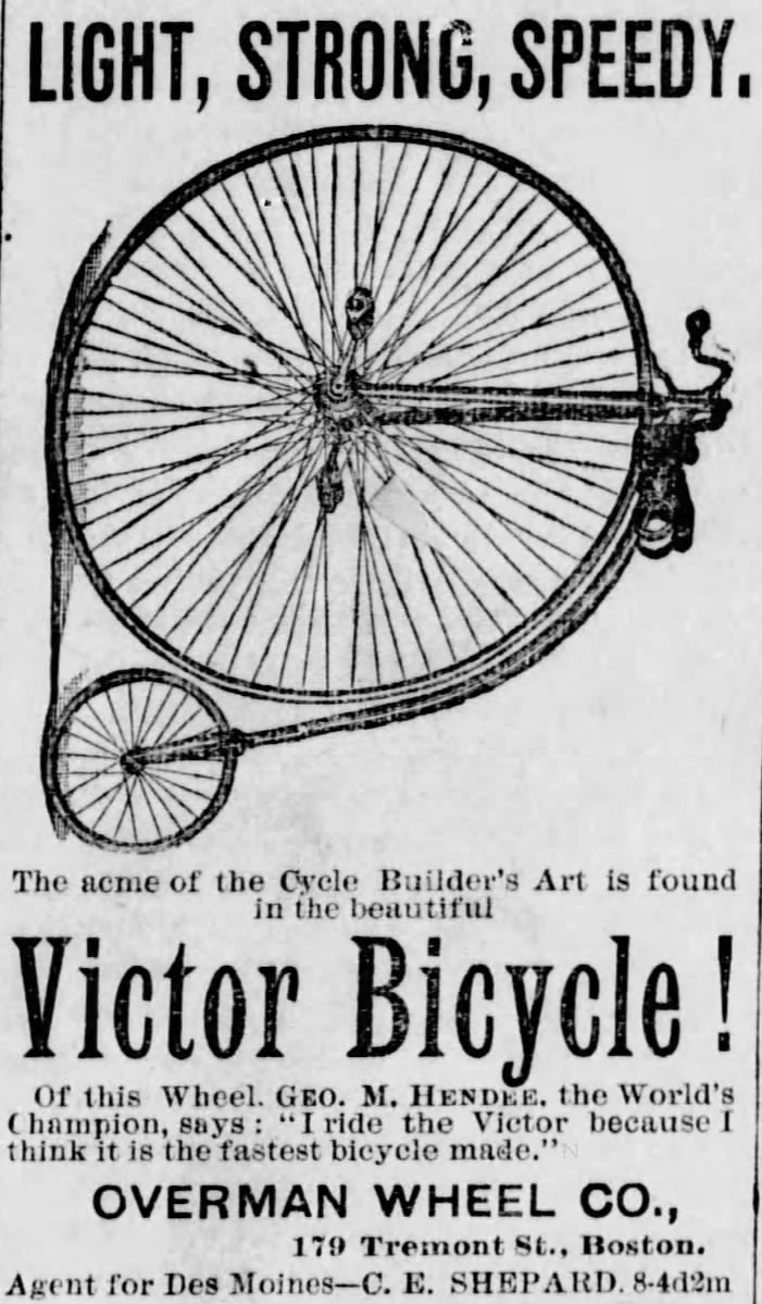1885 Victor Bicycle ad