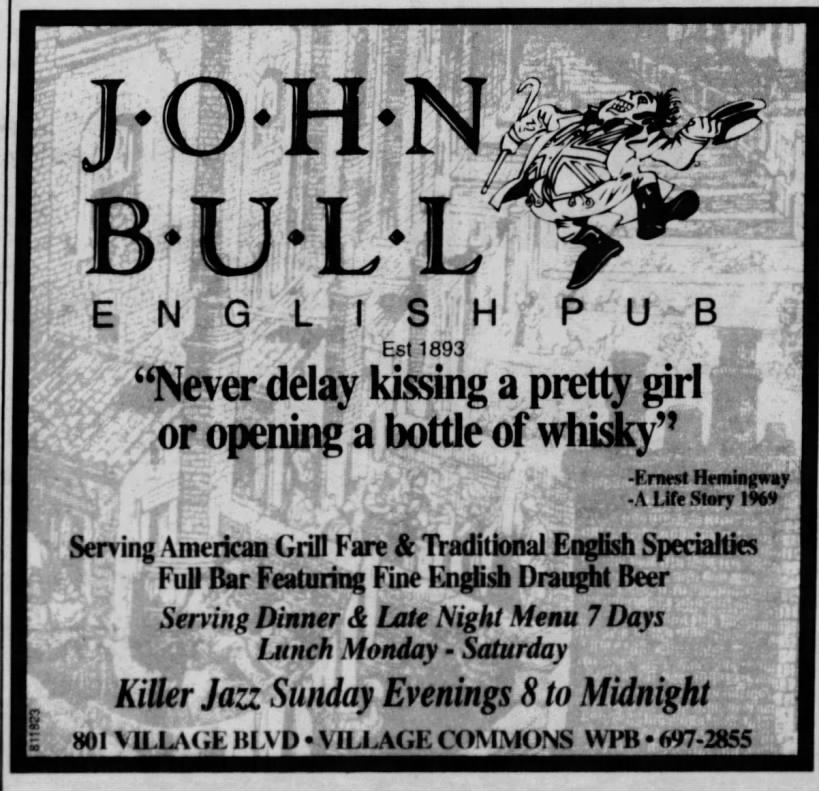 "Never delay kissing a pretty girl or opening a bottle of whisky" (1995).