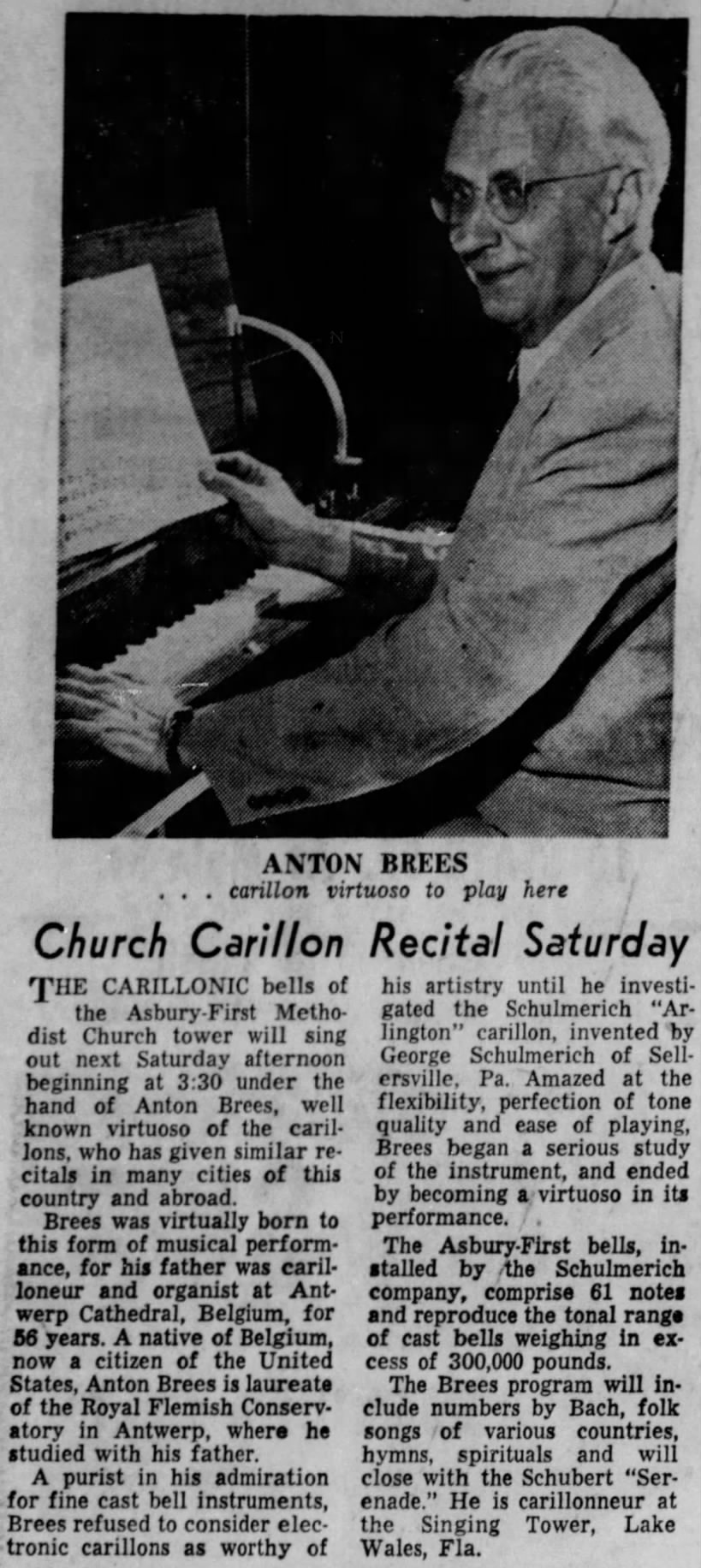 Anton Brees Church Recital