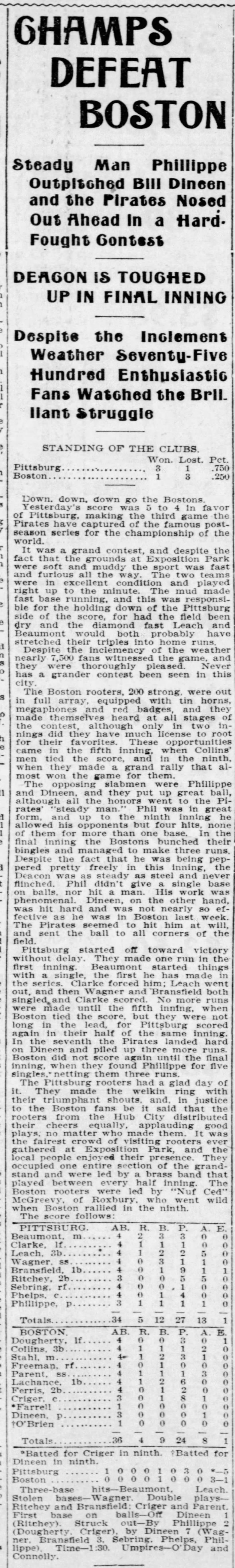 1903 World Series game 4