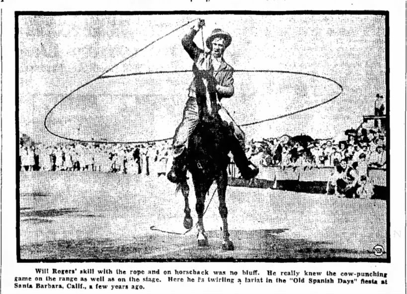 Will Rogers shows his skill with the lariat