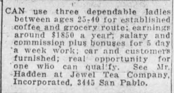 Jewel Tea Company -- 3445 San Pablo