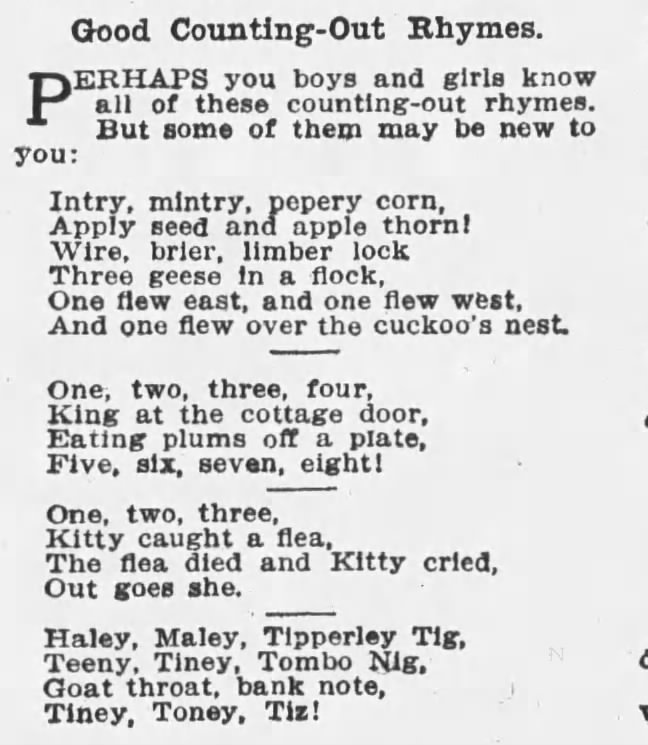Counting-Out Rhymes (1905).