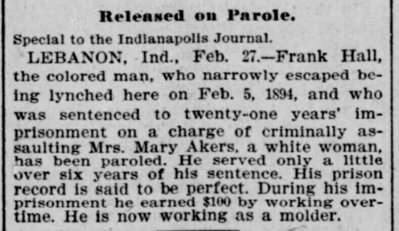 Released on Parole (Frank Hall)