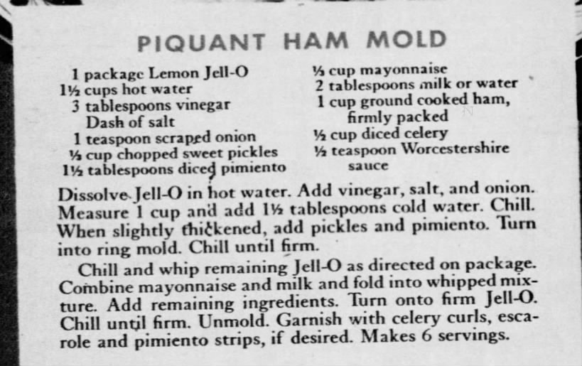 Piquant Ham Mold recipe
