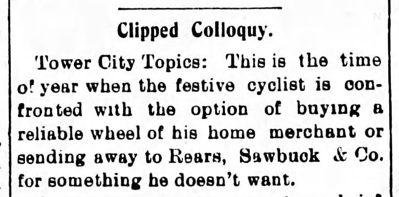 Rears, Sawbuck=Sears, Roebuck (1899).