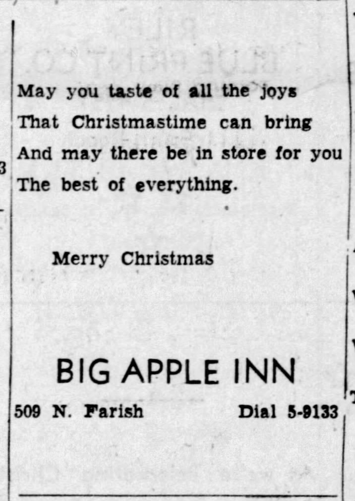 Big Apple Inn of Jackson, MS (1951).