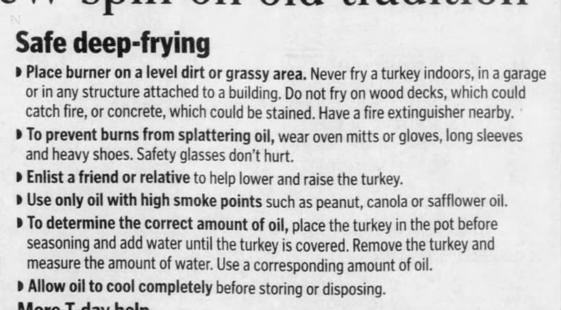 Turkey deep-frying safety tips