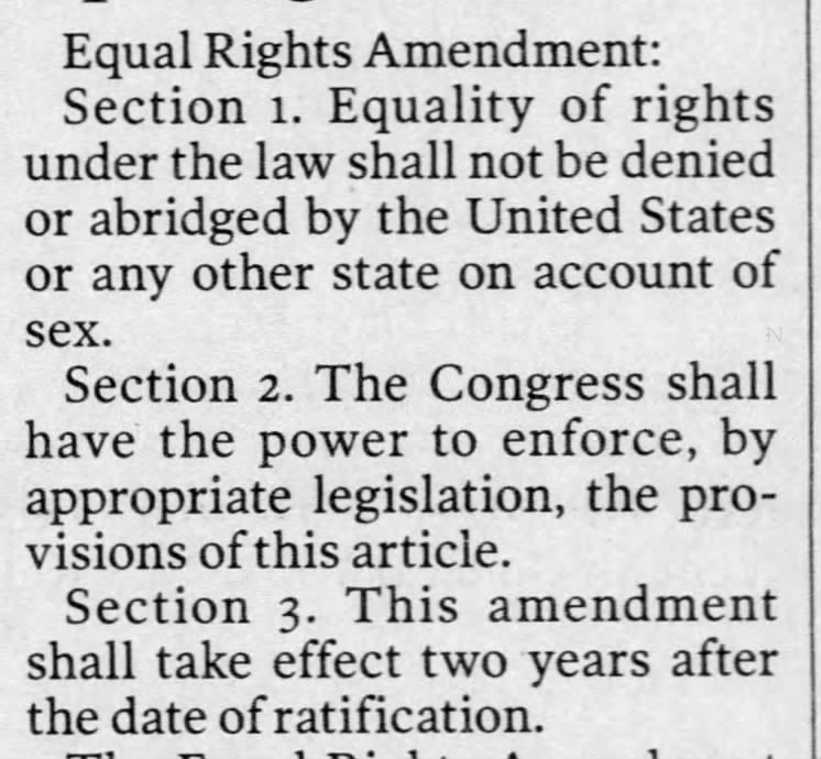 Text of the 1972 Equal Rights Amendment (ERA)