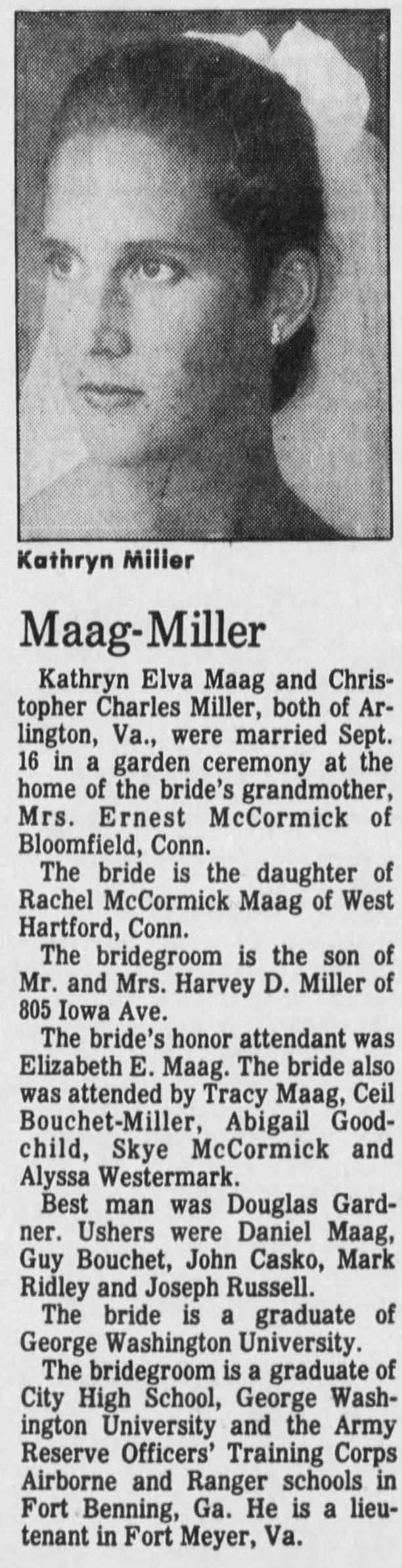 Marriage of Maag / Miller