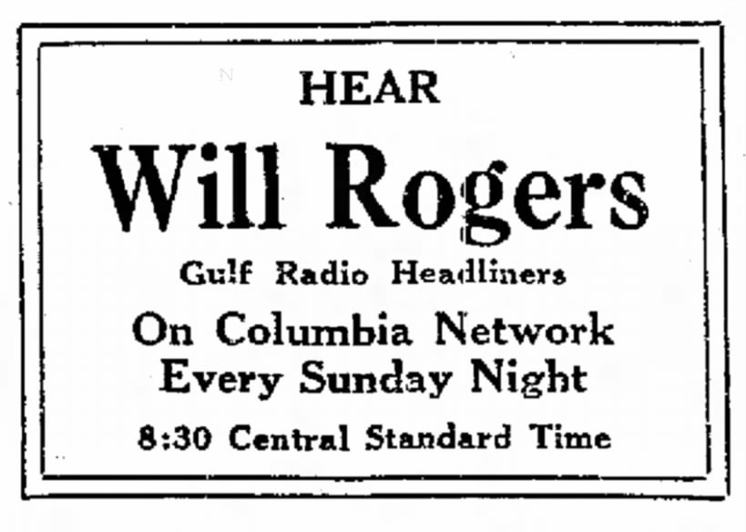 Will Rogers on the radio