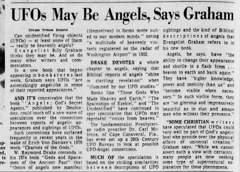 Billy Graham - UFOs may be angels
