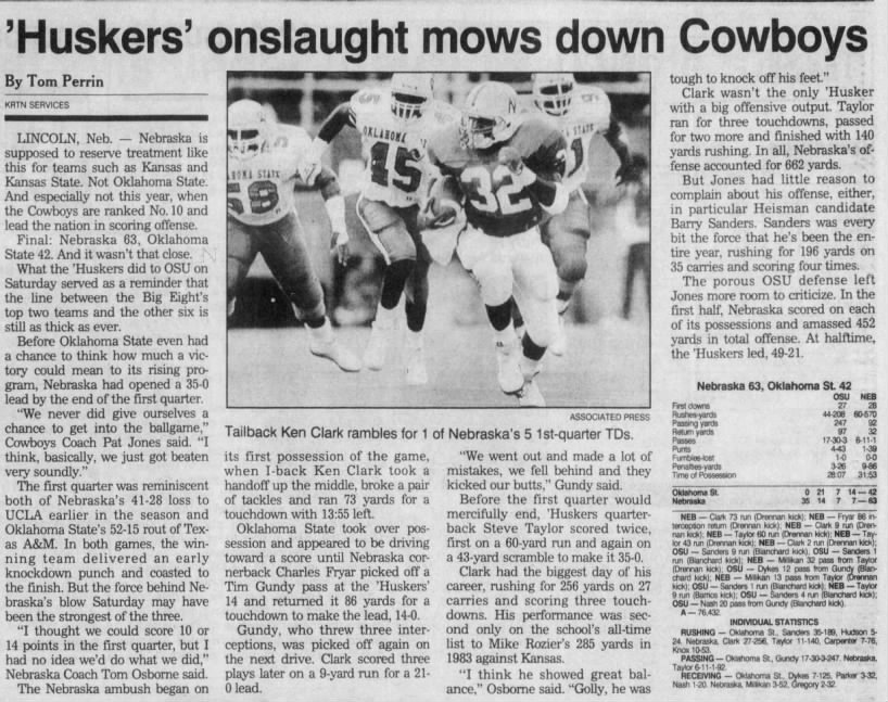 1988 Nebraska-Oklahoma State football, Knight-Ridder