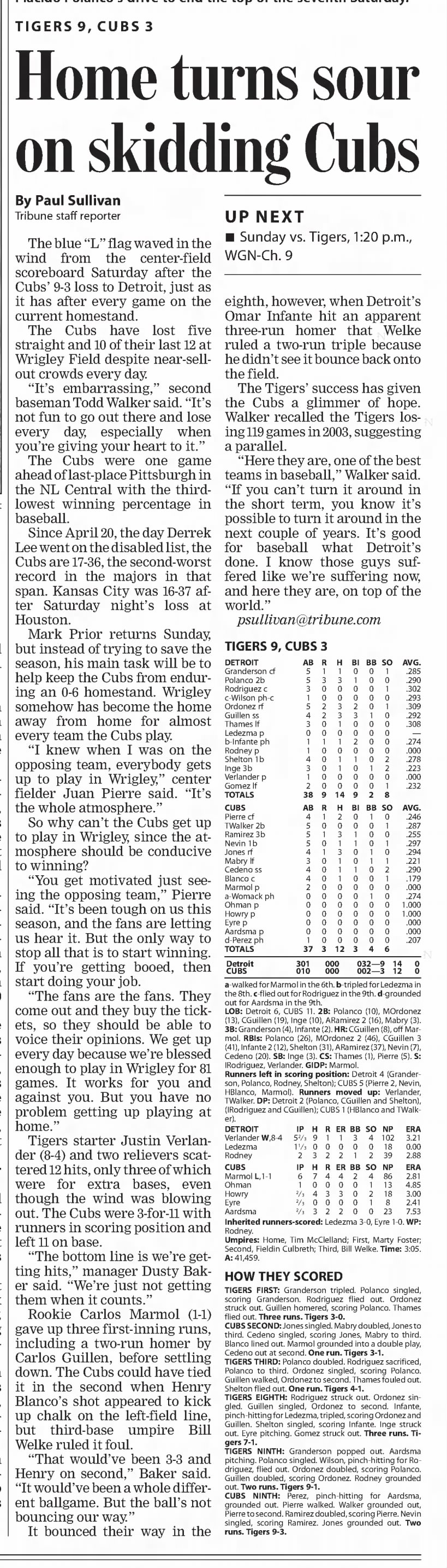 Sun 6/18/2006: Tigers at Wrigley - game 2