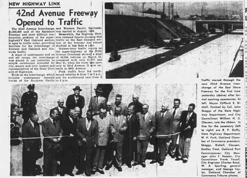 42nd Avenue Freeway Opened to Traffic March 27, 1951