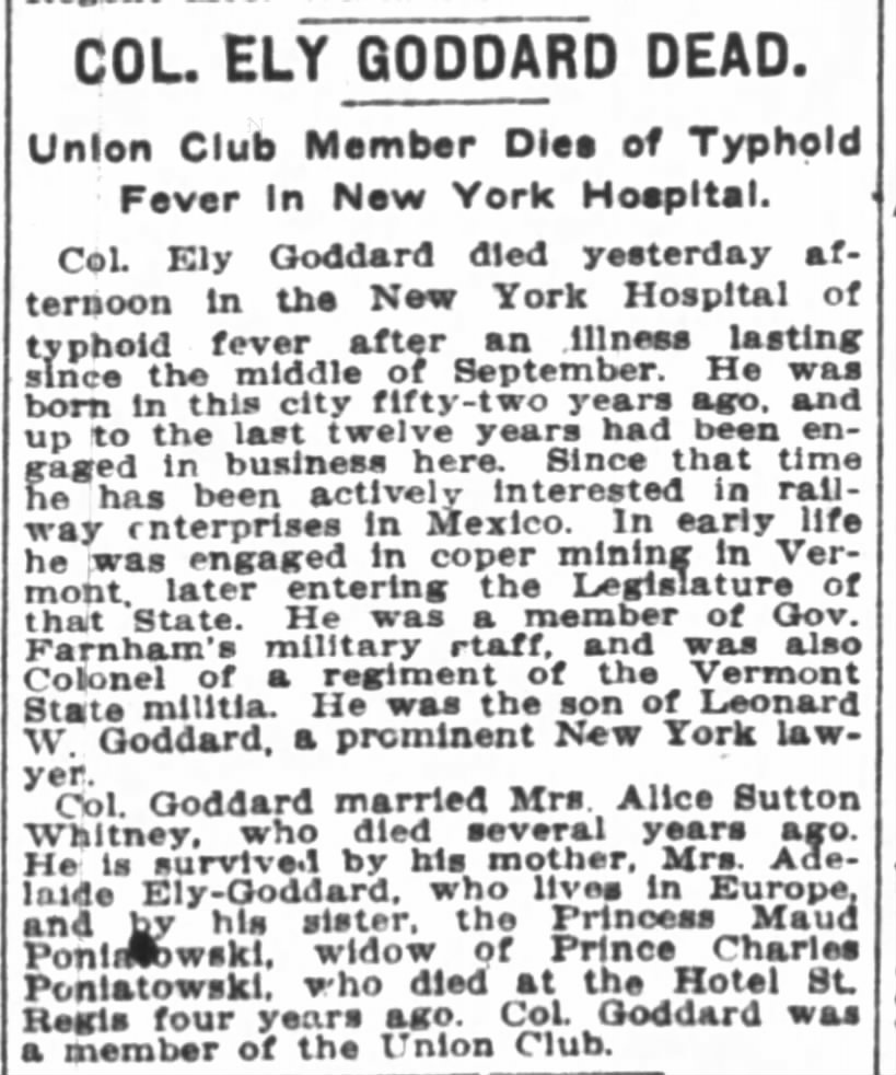 Ely Goddard dies. He possibly invented the club sandwich (1910).