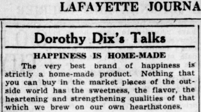 "Happiness is homemade" (1938).