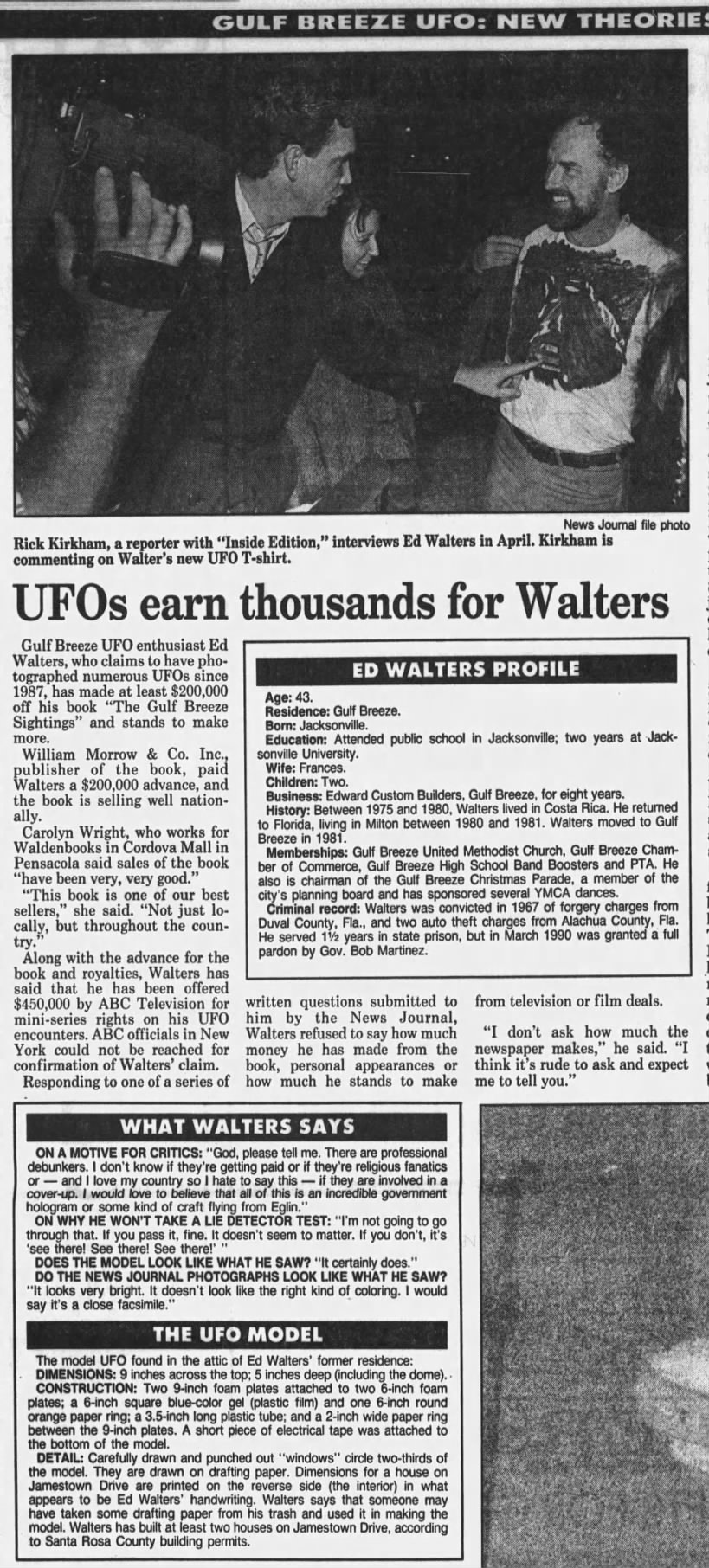 Pensacola News Journal - June 10, 1990 - page 8A - Gulf Breeze UFO