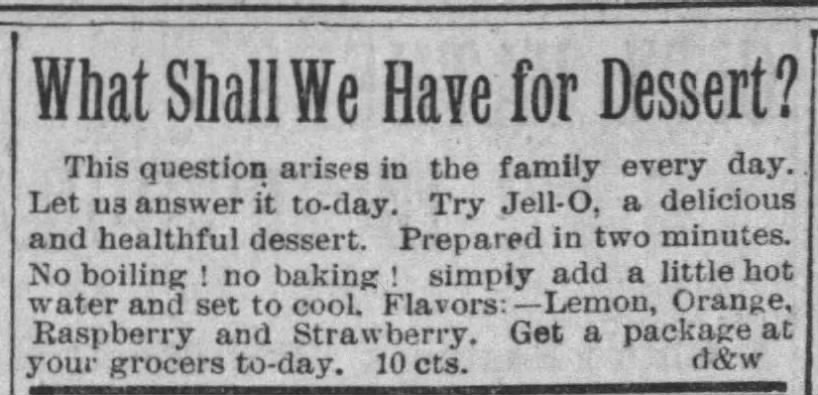 1899 Jell-o ad