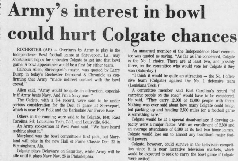 Colgate Independence Bowl 1977