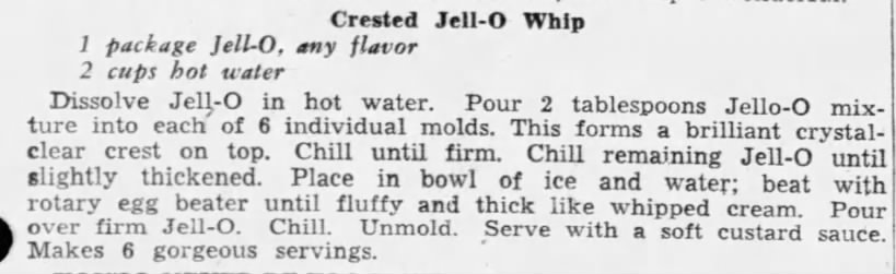 Crested Jell-o Whip