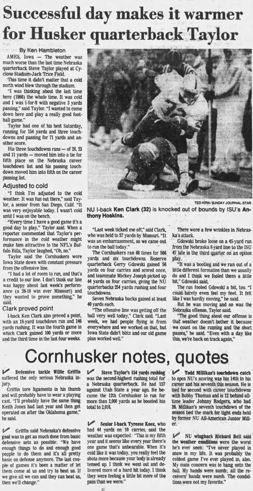 1988 Nebraska-Iowa State offense
