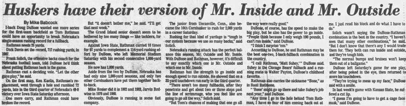 1985 Nebraska-Iowa State LJS backs