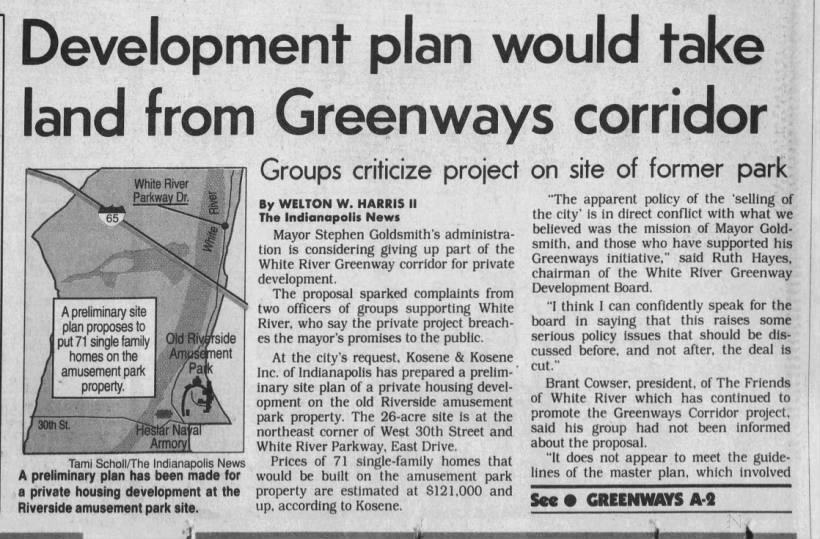 Development Plan Would Take Land From Greenways Corridor