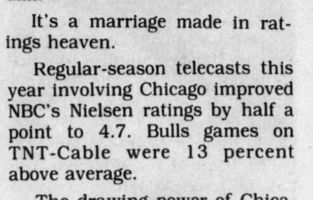 Bulls TV ratings impact 1991