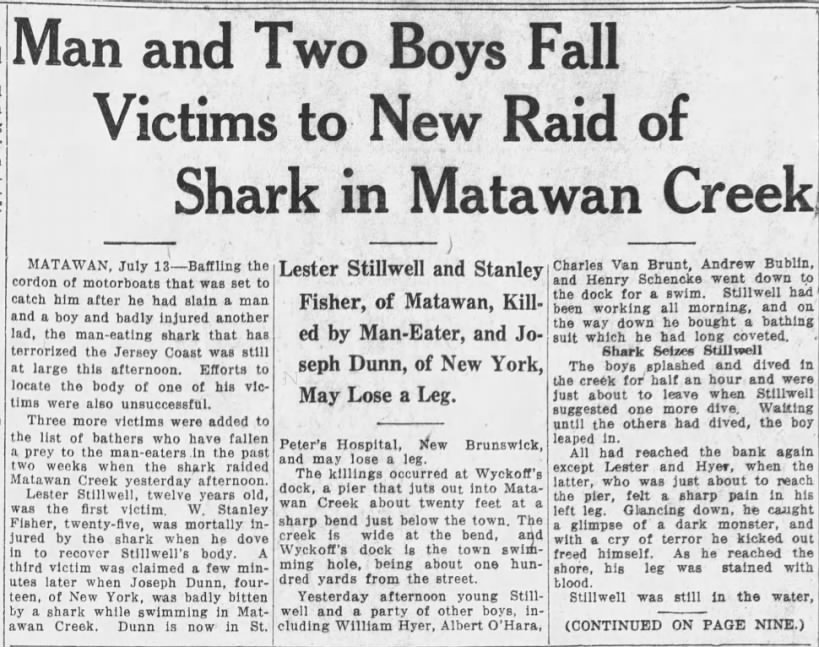 Jaws - 3rd and final Matawan shark attack