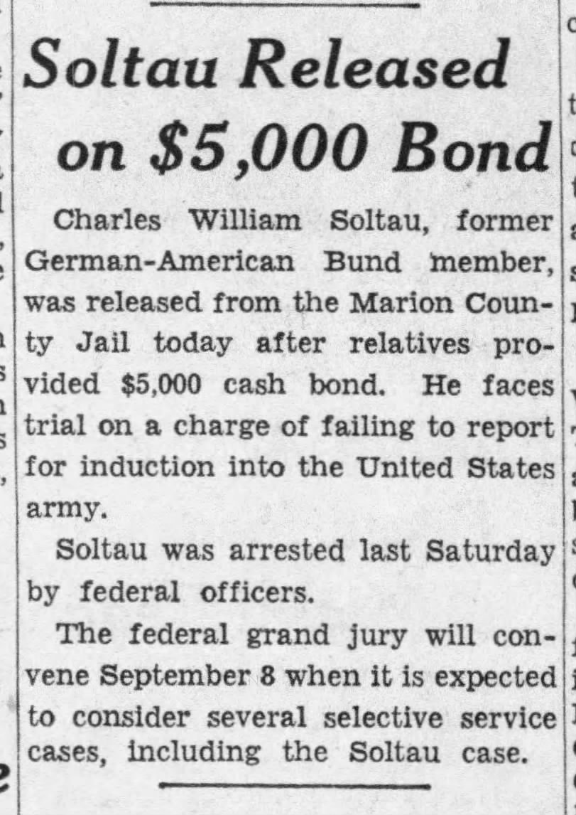 Soltau Released on $5000 Bond