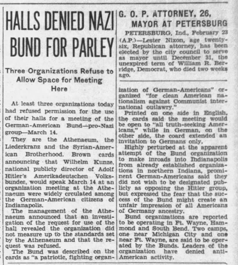 Halls Denied Nazi Bund For Parley