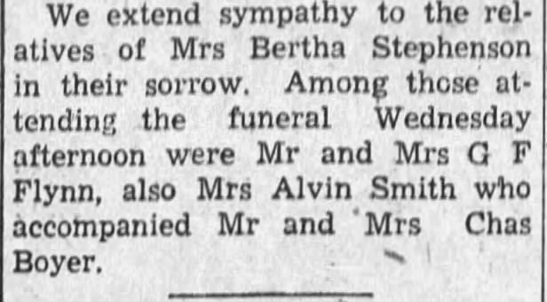 Funeral attendees: Bertha Stephenson