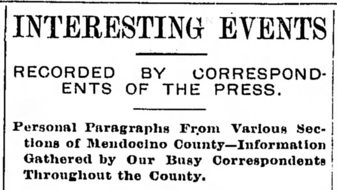Example of a social news column title, 1901