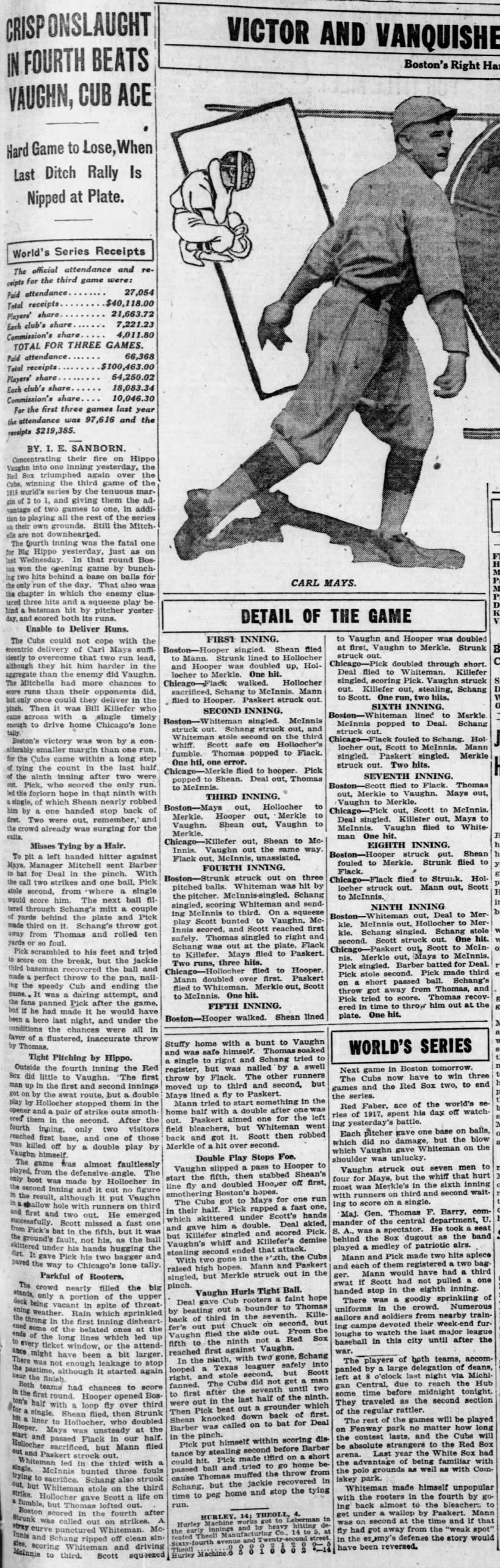 1918 World Series Game 3