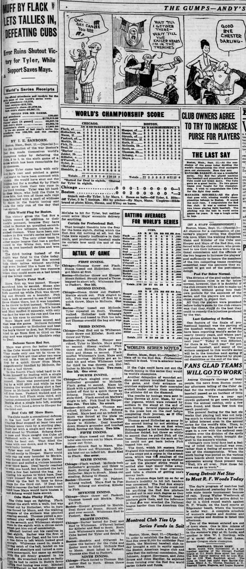 1918 World Series Game 6
