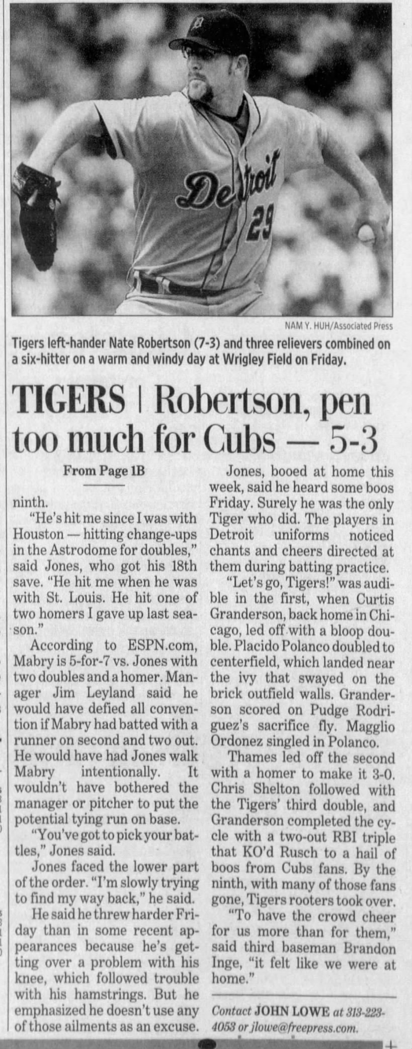 Sat 6/17/2006: Tigers at Wrigley - Game 1 (pg 2)